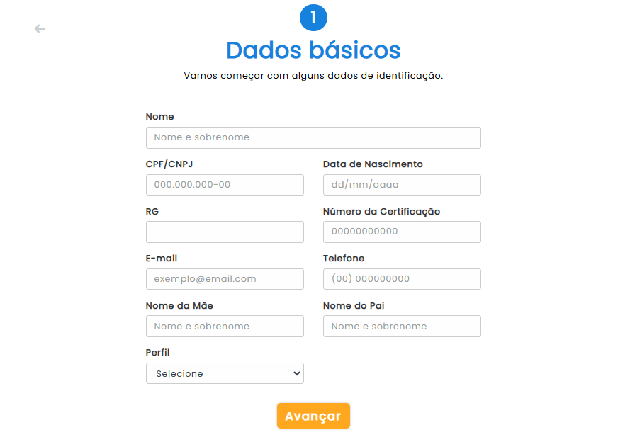 Adicionamos dois novos campos no cadastro externo de vendedor: "Nome da Mãe" e "Nome do Pai"