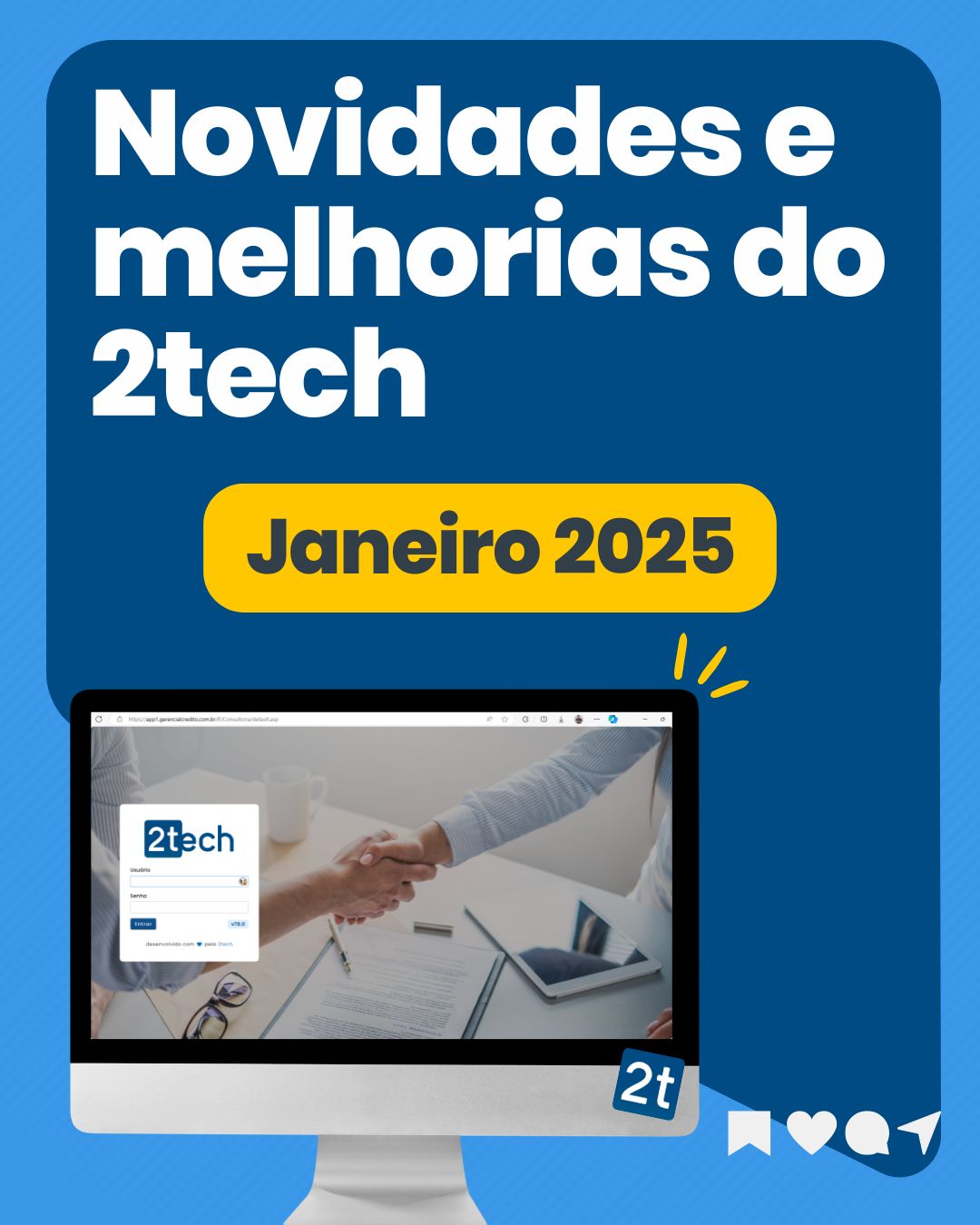 Capa do post de blog detalhando as novidades e melhorias do 2tech - Janeiro 2025